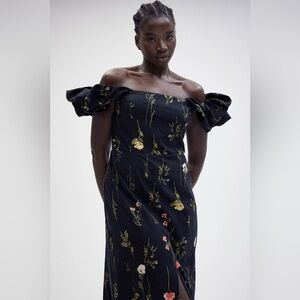 H&M Linen-blend Off-the-shoulder Dress